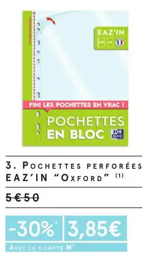 Oxford pochettes perforées eaz'in