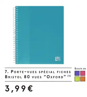 Monoprix Oxford porte-vues spécial fiches bristol 80 vues offre