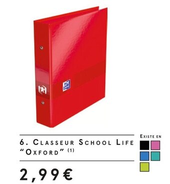 Monoprix Oxford classeur school life offre