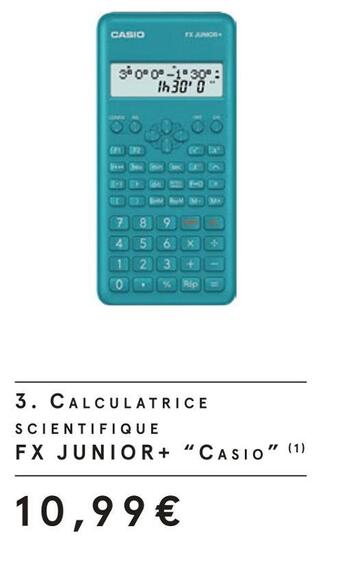 Monoprix Casio calculatrice scientifique fx junior+ offre