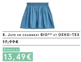 Monoprix Tex jupe en chambray bio et oeko-tex offre