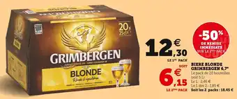Super U Grimbergen biere blonde 6,7° offre