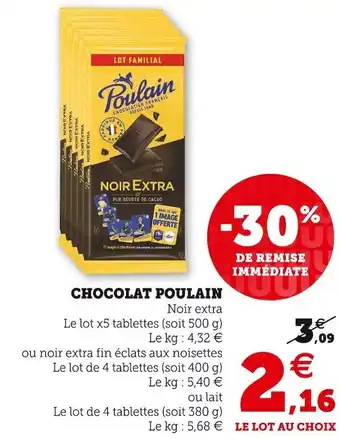 Super U Poulain chocolat offre