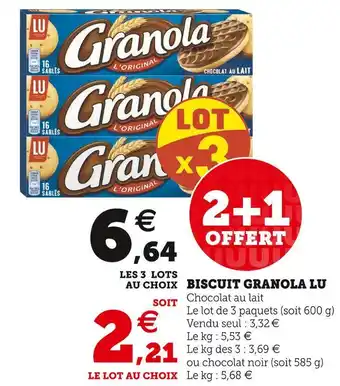 Super U Lu biscuit granola offre