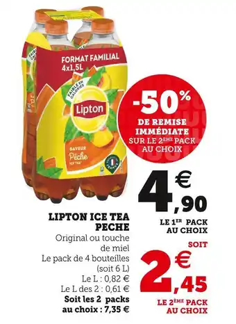 Super U Lipton ice tea peche offre