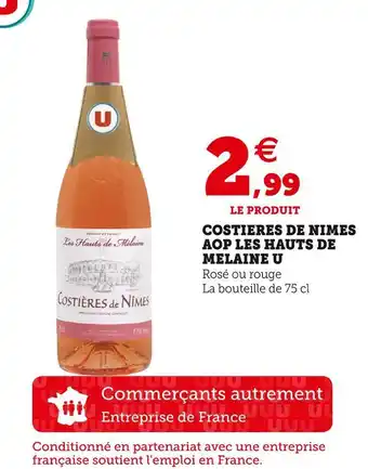 Super U U costieres de nimes aop les hauts de melaine offre