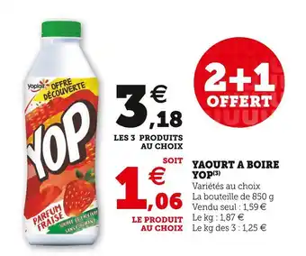 Super U Yoplait yaourt a boire yop offre