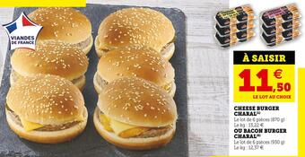 Super U Charal cheese burger offre