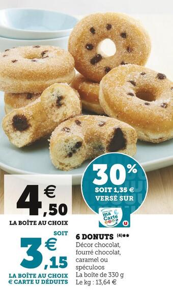 Super U 6 donuts offre