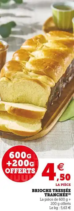 U Express Brioche tressée tranchée offre