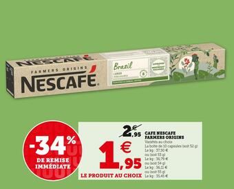 U Express Nescafe cafe farmers origins offre