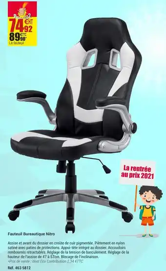 Fauteuil bureautique nitro