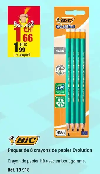 Office Depot Bic paquet de 8 crayons de papier evolution offre