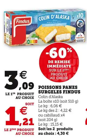 U Express Findus poissons panes surgeles offre