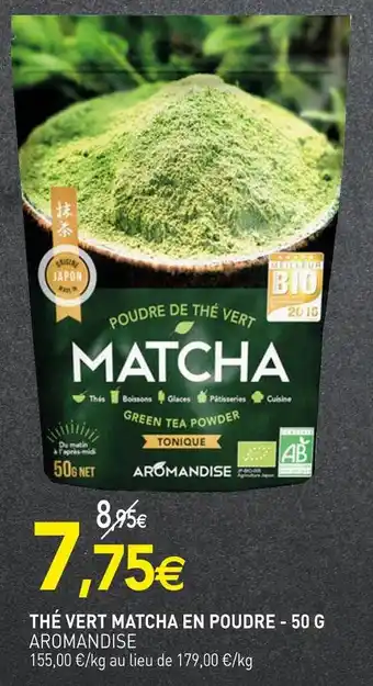 naturéO Aromandise thé vert matcha en poudre offre