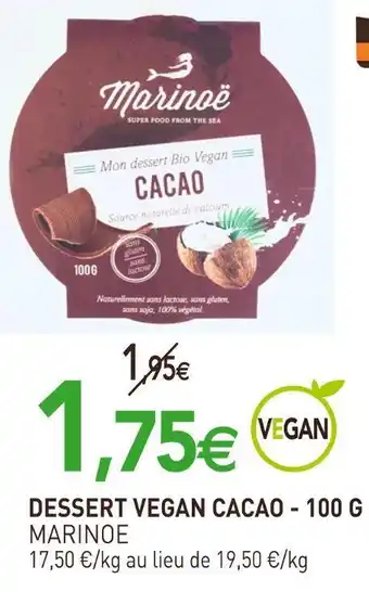 naturéO Marinoe dessert vegan cacao offre