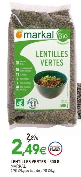 naturéO Markal lentilles vertes offre