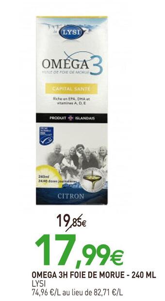 naturéO Lysi omega 3h foie de morue offre