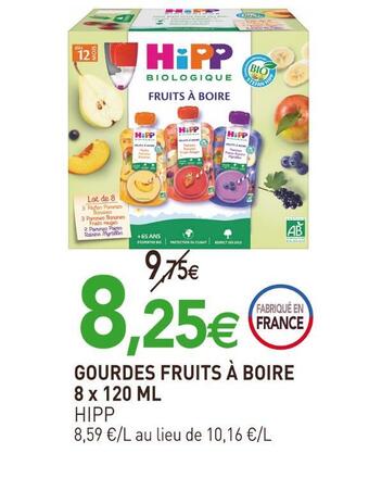 naturéO Hipp gourdes fruits à boire offre