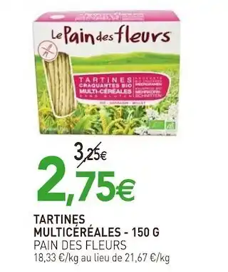 naturéO Pain des fleurs tartines multicéréales offre
