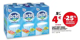 U Express Lactel lait uht demi ecreme offre