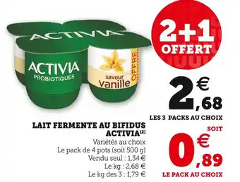 U Express Activia lait fermente au bifidus offre