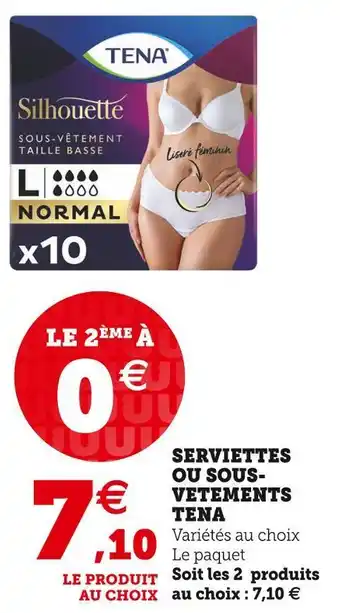 U Express Tena serviettes ou sous-vetements offre