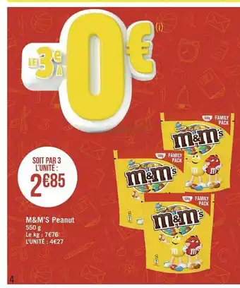 Casino Supermarchés M&m´s peanuts offre