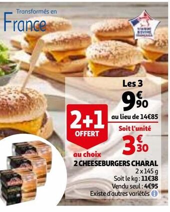 Auchan 2 cheeseburgers charal offre