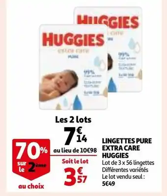 Auchan Lingettes pure extra care huggies offre