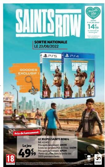 Auchan Le jeu ps5 saints row 4 offre