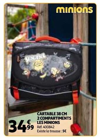 Auchan Cartable 38 cm 2 compartiments les minions offre