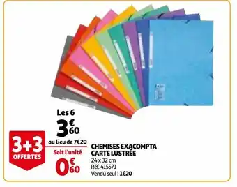 Auchan Chemises exacompta carte lustrée offre