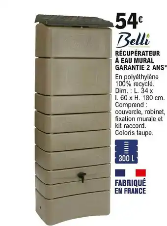 E.Leclerc Brico Récupérateur à Eau Mural Belli offre