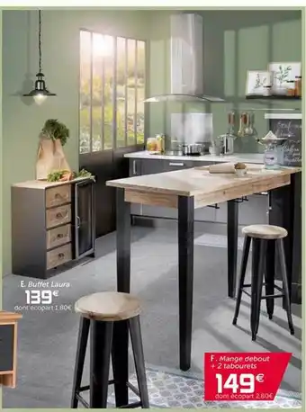 Gifi Buffet Laura Mange Debout + 2 Tabourets offre