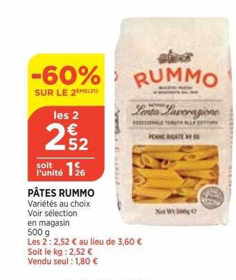 Bi1 Pâtes rummo offre