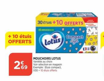 Bi1 Mouchoirs lotus offre