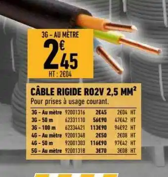 Brico Cash Câble rigide r02v 2.5 mm2 offre