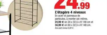 Bazarland L'étagère 4 niveaux offre