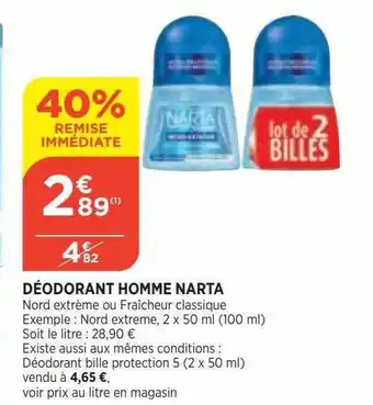 Bi1 Déodorant homme narta offre
