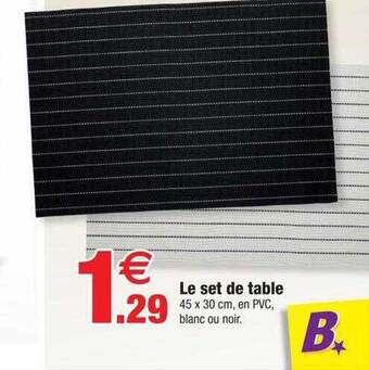 Bazarland Le set de table offre