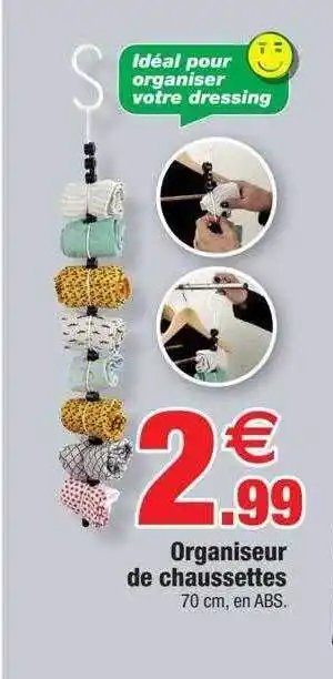 Bazarland Organiseur de chaussettes offre