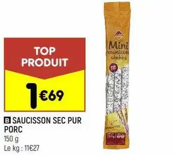 Leader Price Saucisson sec pur porc offre