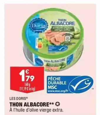 ALDI Thon albacore les doris offre