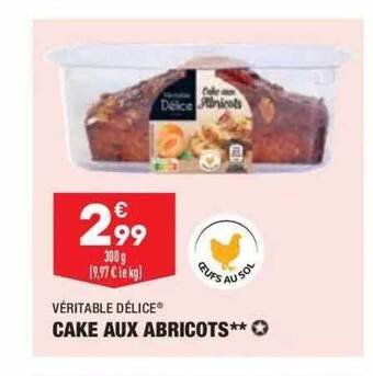 ALDI Véritable délice cake aux abricots** offre