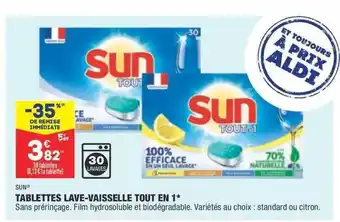 ALDI Tablettes lave-vaisselle tut en 1* offre