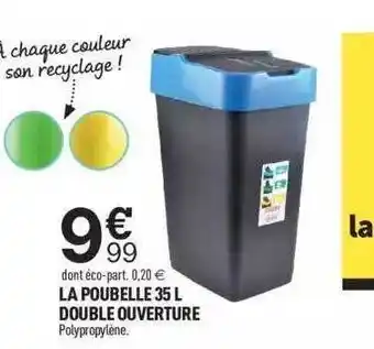 Centrakor La poubelle 35l double ouverture offre