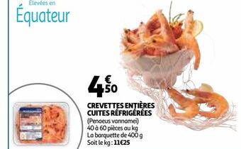 Crevettes entières cuites réfrigérées