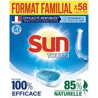 Auchan Supermarché Tablettes lave vaisselle sun tout en 1 offre