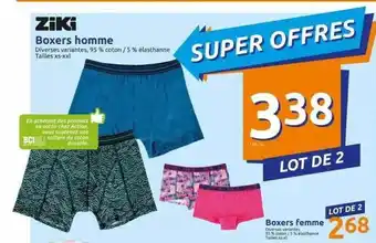 Action Boxers Homme Ziki offre